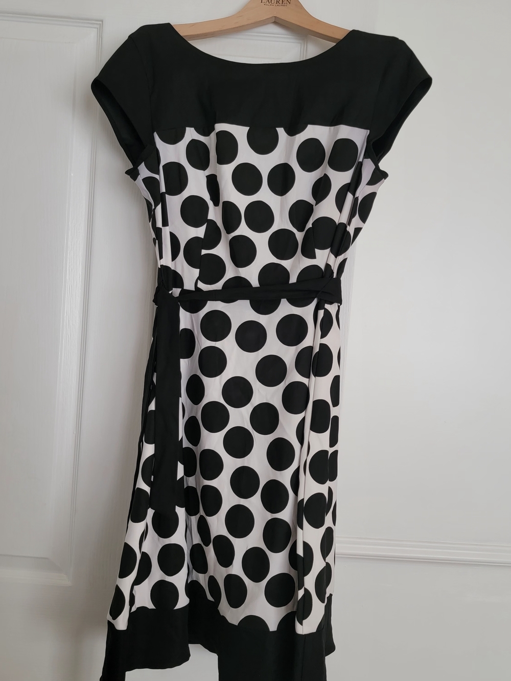 Kim Rogers - Black & White Polka Dot Belted Dress